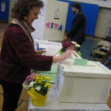 voter at the ballot box